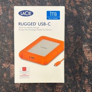 Rugged USB-C 1TB External Drive - Bold Orange
